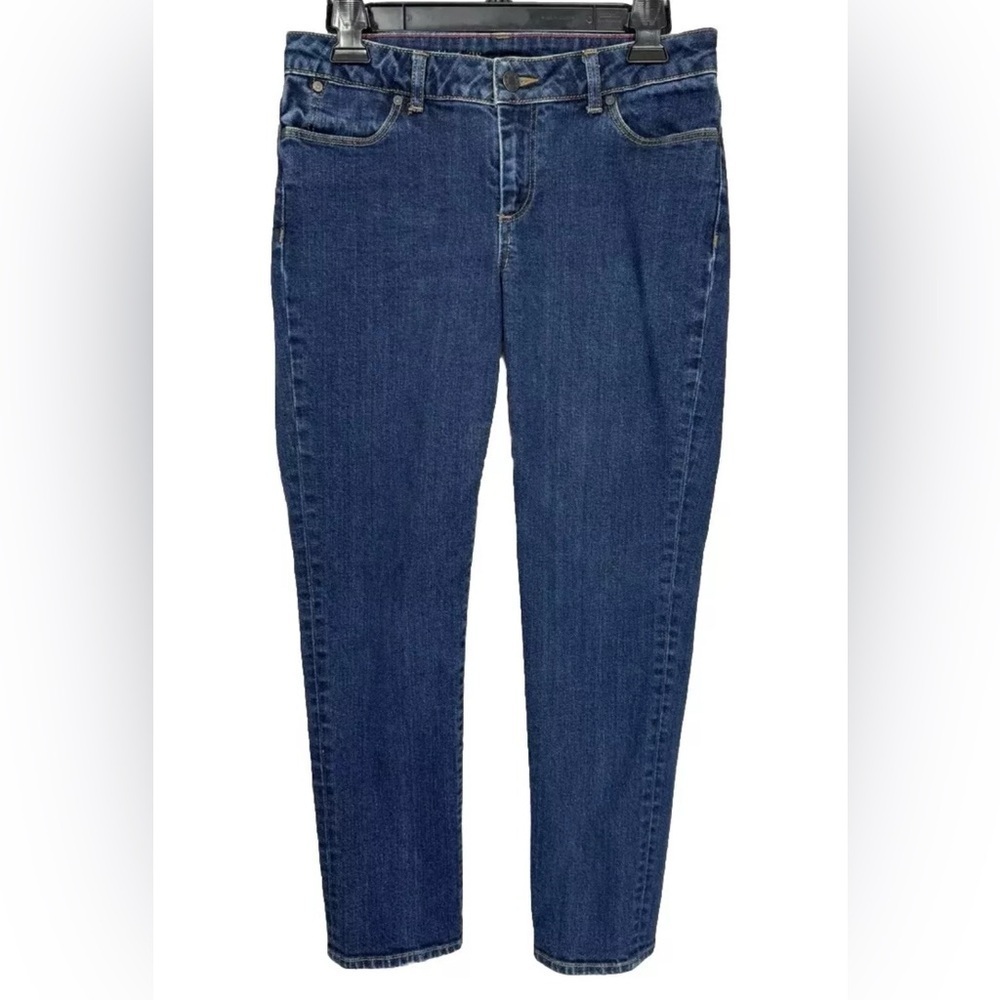 Talbots Jeans Womens 6/28 Blue Signature Ankle Stretch Denim Dark Wash Classic